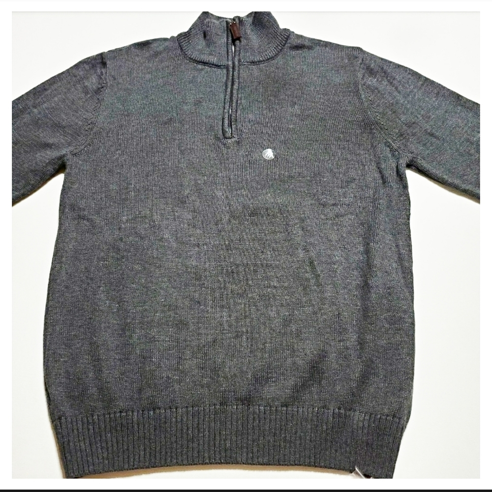 Quarter Zip Simply Styled Gray Knit Sweater Size M